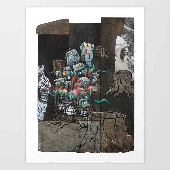 Mending the Stumped Art Print