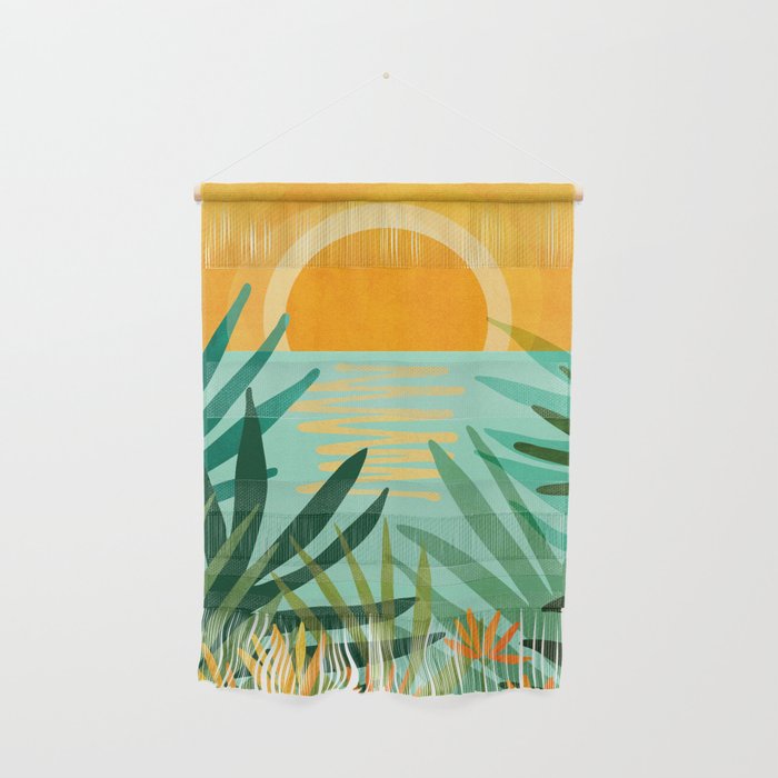 Peaceful Tropics - Sunset Landscape Wall Hanging