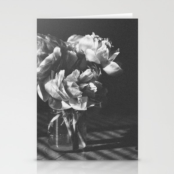 peonies [bw] 03 Stationery Cards