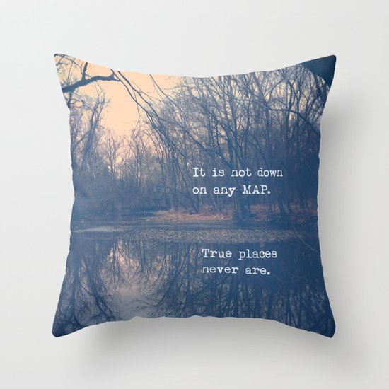 True Places Throw Pillow