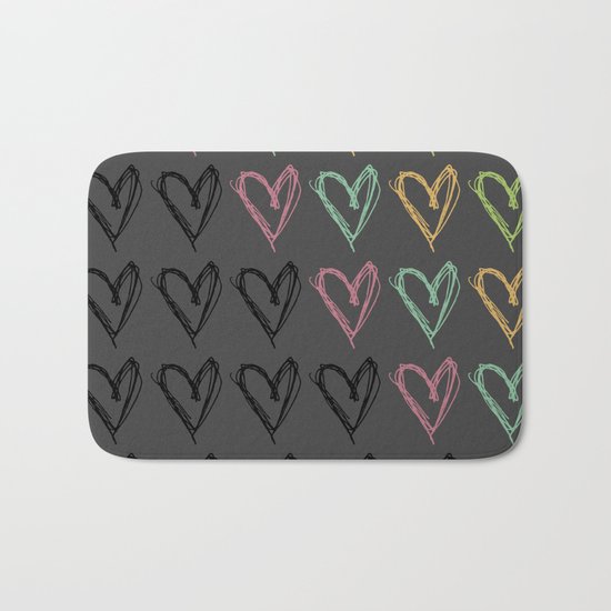 Hearts Hearts Hearts Bath Mat