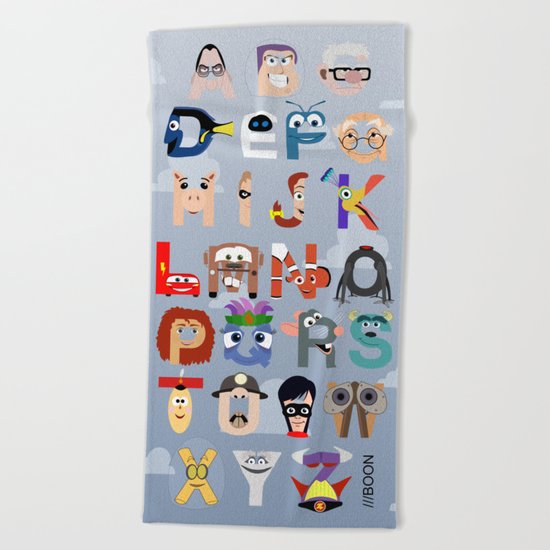 P is for Pixar (Pixar Alphabet) Beach Towel