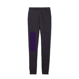 Dark Powder Purple Solid Color Popular Hues Patternless Shades of Black Collection Hex #000039 Kids Joggers