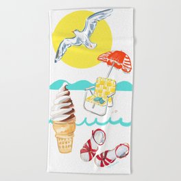 Fun in the Sun, beach towel Beach Towel
