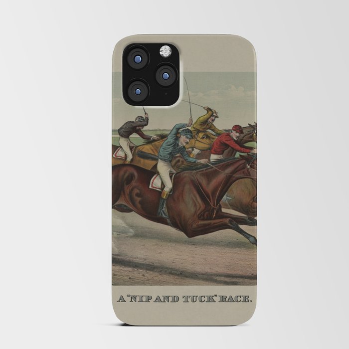 Retro Horse Race Illustration iPhone Card Case