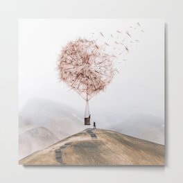 Flying Dandelion Metal Print