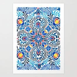 Blue-red mandala Art Print