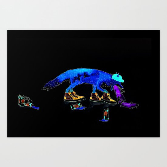 Drunk Fox Art Print