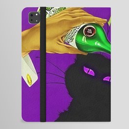 Mix Your Drinks with Catz (Cats) Bitters Aperitif Liquor Vintage Advertising Poster in purple iPad Folio Case