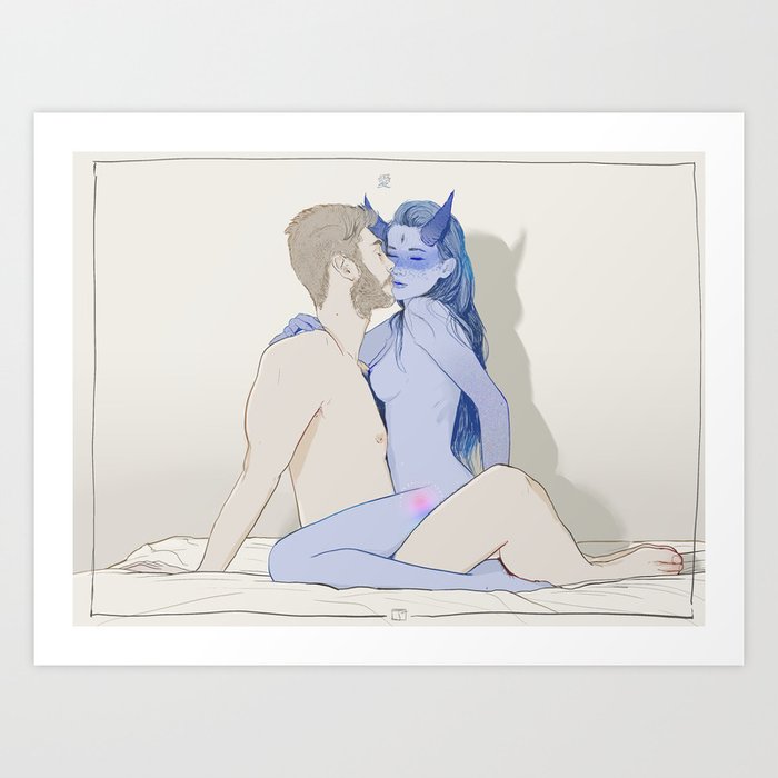 Erotic drawing Art Print