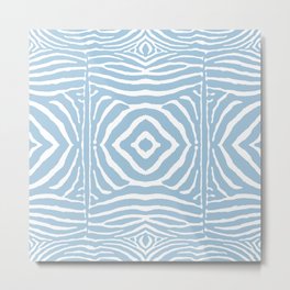 Zebra Pattern | Zebra Stripes | Zebra Light Blue Stripes 746 Metal Print