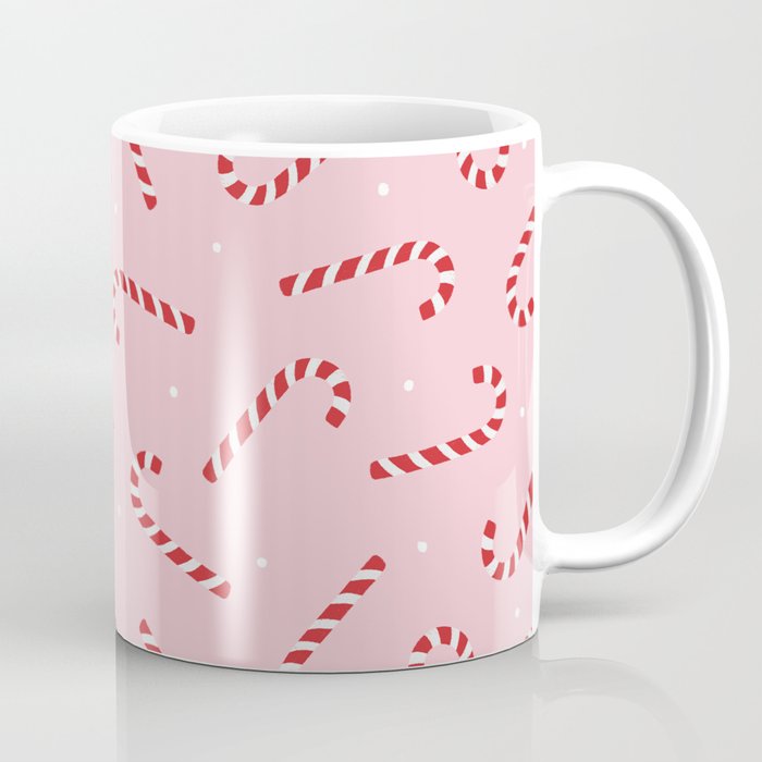 Christmas Candy Cane Pink Coffee Mug