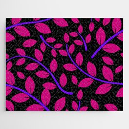 Glowing Pink leaves pattern Jigsaw Puzzle