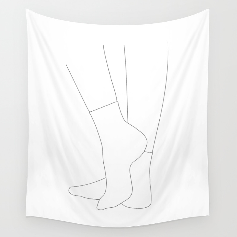 Socks A Minimalist Line Art Drawing Wall Tapestry By Linamentum Society6