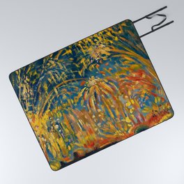 Colorful Summer Fireworks in Nice, France landscape by Nicolai Tarkoff Picnic Blanket