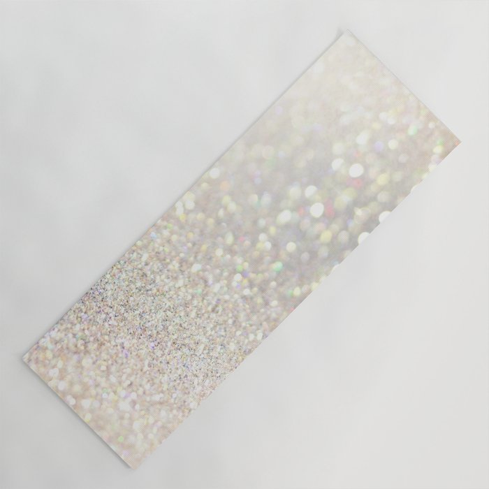 White Iridescent Glitter Yoga Mat