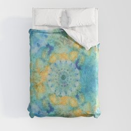 Time Well Spent - Blue And Orange Abstract Art Duvet Cover