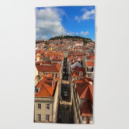 Amazing view of Lisbon, Portugal Beach Towel