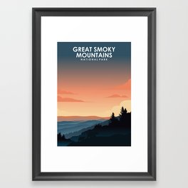 Great Smoky Mountains National Park Travel Poster Framed Art Print