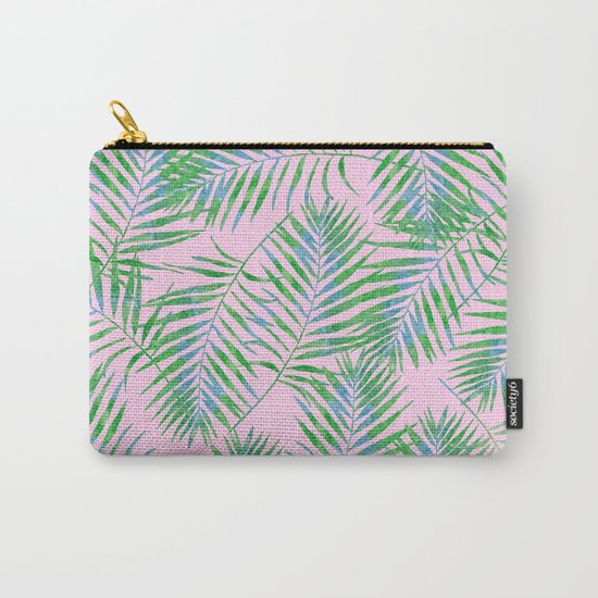 Fern Leaves Pink Carry-All Pouch