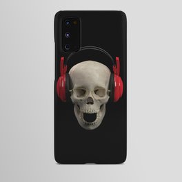 Skull in the headphones wearing glasses Android Case