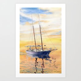 Sunset Sailing Art Print