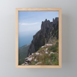 Sunny Aj-Petri Mountain top view , Crimea, summer Framed Mini Art Print