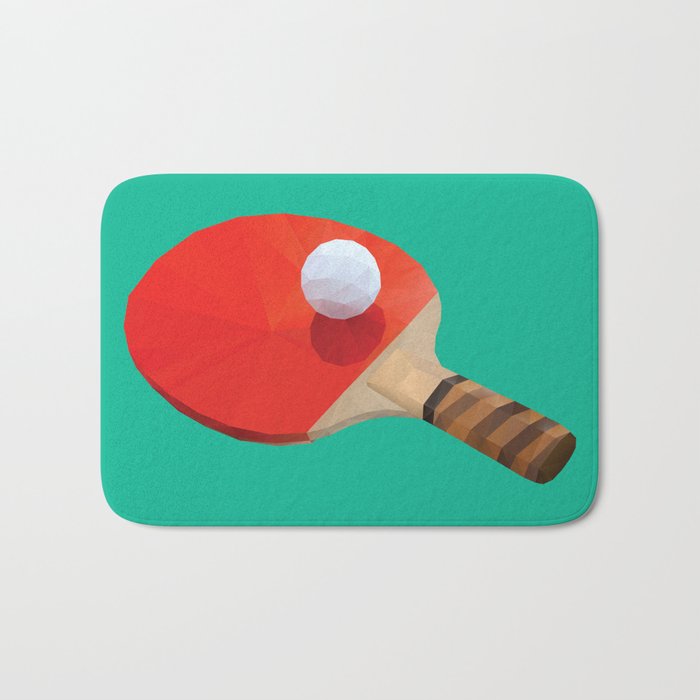 Ping Pong Paddle polygon art Bath Mat