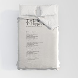 The Little Roads To Happiness - Wilhelmina Stitch Poem - Literature - Typography Print 1 Duvet Cover