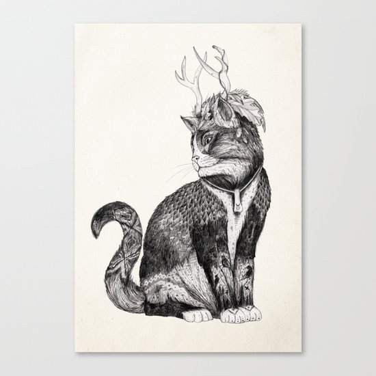 Wizard Cat | Graphite Canvas Print