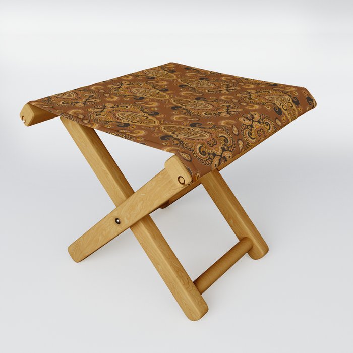 Golden Glow Paisely Folding Stool