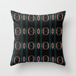 Teal Elegance Geometric Digital Art Throw Pillow