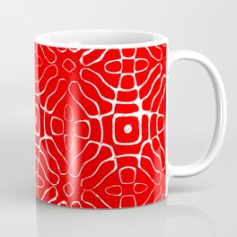 Chladni Pattern White on Red Mug