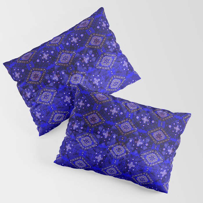 Oriental Opulence: Royal Blue Velvet Moroccan Majesty Pillow Sham
