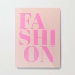 Fashion Print Peach And Pink Typography Minimalistic Wall Art Preppy Modern Decor Metal Print | Rose, Vintage, Fashion, Cute, Boujee, Popart, Dorm, Digital, Cottagecore, Aesthetic 