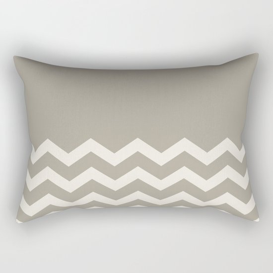 Chevron Colorblock Alabaster Blue Gray Rectangular Pillow