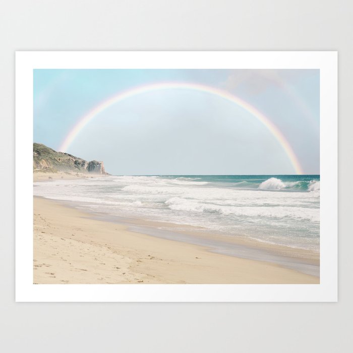 Malibu Beach Rainbow Art Print