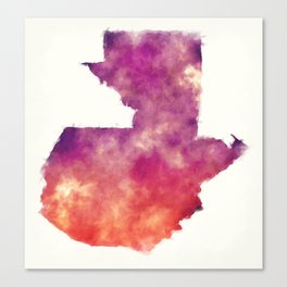 Guatemala watercolor map in front of a white background Canvas Print