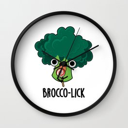 Brocco-lick Funny Veggie Broccoli Pun Wall Clock | Cuteveggiepun, Funnybroccolipun, Funnyveggiepun, Punart, Cutepun, Broccoli, Puncartoon, Broccolipun, Drawing, Cutekidspun 