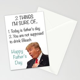 Funny Trump Father's Day Card - Do Not Drink Bleach - Greeting Card Stationery Cards