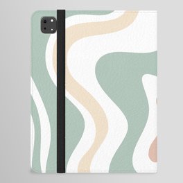 Liquid Swirl Abstract Pattern in Celadon Sage iPad Folio Case