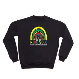 Be A Kind Sole: World Autism Awareness Day Gift, Puzzle Ribbon Colorful Rainbow Crewneck Sweatshirt