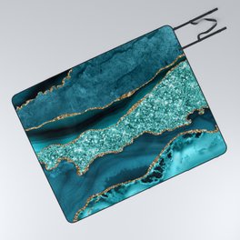 Agate Glitter Ocean Texture 12 Picnic Blanket