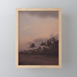 Sunset Beach Canggu Bali / Travel photography art print - palm tree Framed Mini Art Print