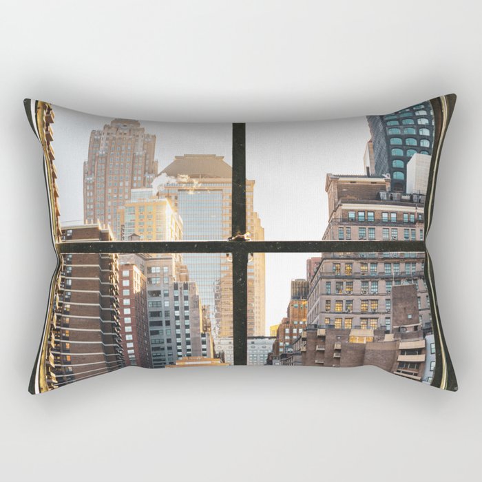 New York City Window VI Rectangular Pillow