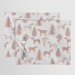 HORSES & AUTUMN TREES PATTERN  Placemat