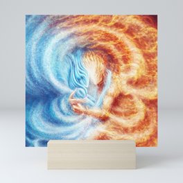 Fire and Ice Love (Close-up) Mini Art Print