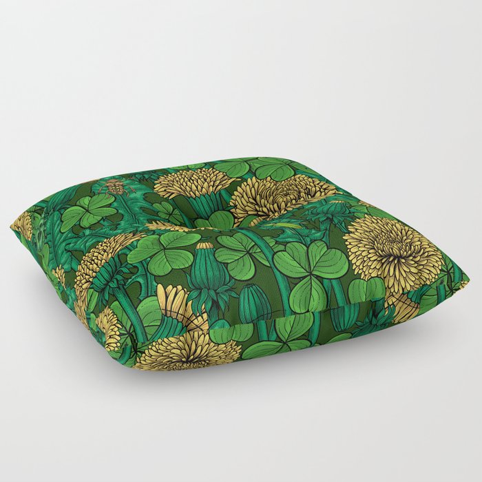 The meadow in green and yellow Floor Pillow