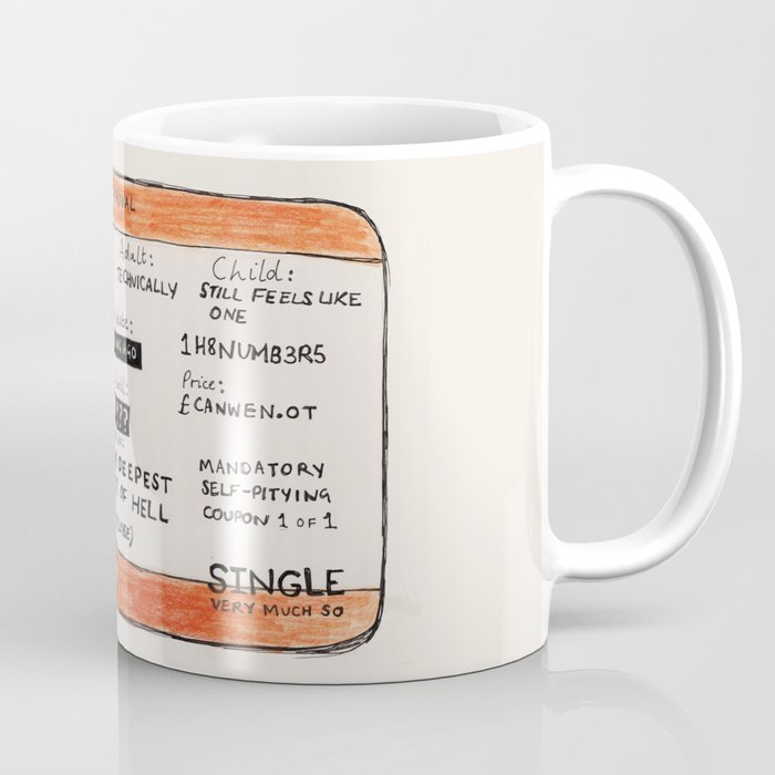 Life Crisis in a Train Ticket Coffee Mug