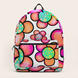 Attractive Colorful Flower Pattern Backpack